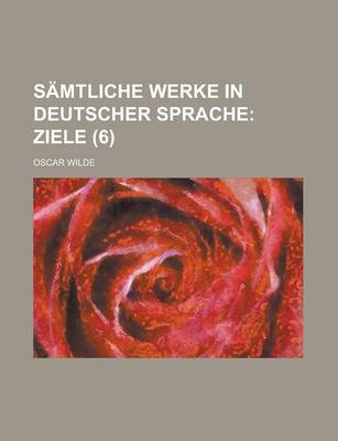 Book cover for Samtliche Werke in Deutscher Sprache (6)