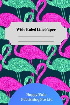 Book cover for Cute Flamingo Theme Wide Ruled Line Paper