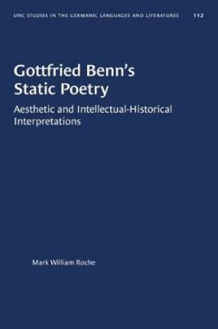 Cover of Gottfried Benn's Static Poetry