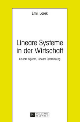 Cover of Lineare Systeme in Der Wirtschaft