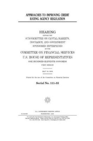 Cover of Approaches to improving credit rating agency regulation