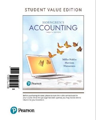 Book cover for Horngren's Accounting, Student Value Edition Plus Mylab Accounting with Pearson Etext -- Access Card Package