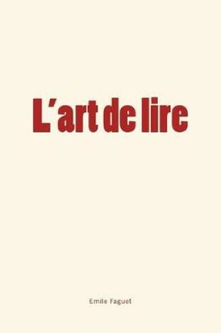 Cover of L'art de lire