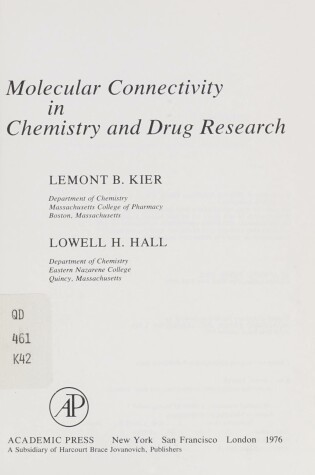 Cover of Molecular Connectivity in Chemistry and Drug Research