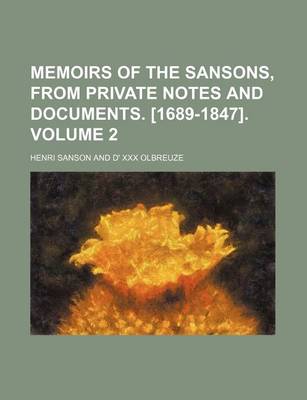 Book cover for Memoirs of the Sansons, from Private Notes and Documents. [1689-1847]. Volume 2