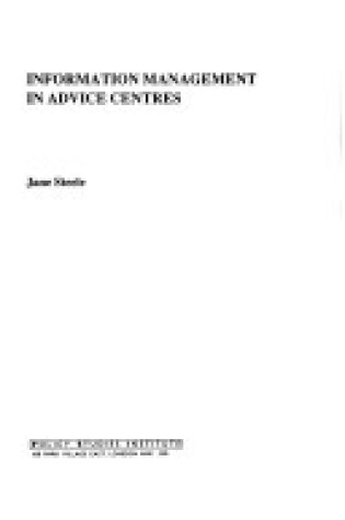 Cover of Management in Advice Centres