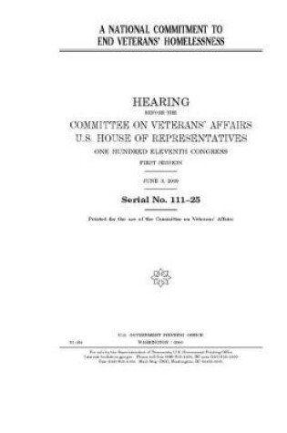 Cover of A national commitment to end veterans' homelessness