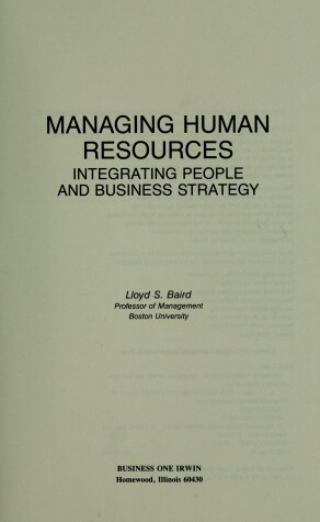 Book cover for Managing Human Resources