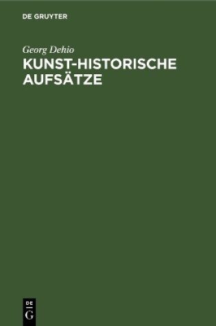 Cover of Kunst-historische Aufsätze