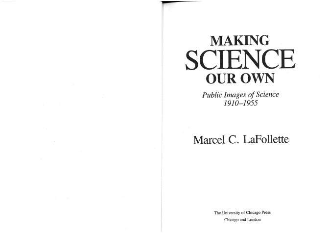 Book cover for Making Science Our Own