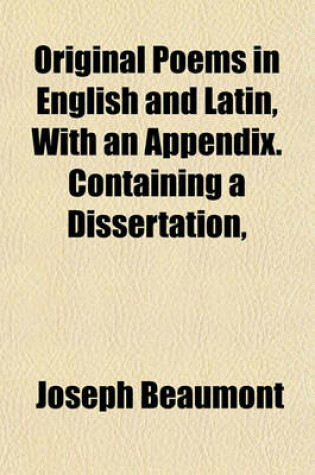 Cover of Original Poems in English and Latin, with an Appendix. Containing a Dissertation,