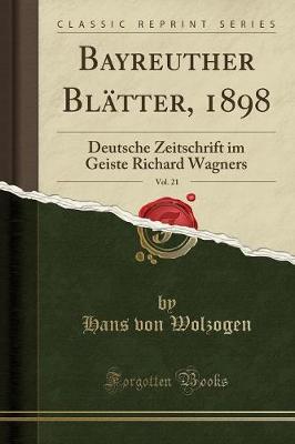 Book cover for Bayreuther Blätter, 1898, Vol. 21