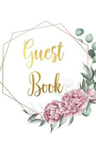 Cover of Guest Book for visitors and guests to sign at a party, wedding, baby or bridal shower (hardback)