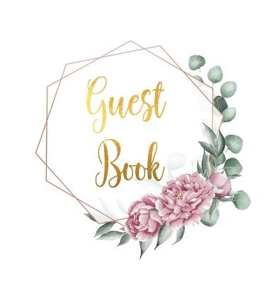 Book cover for Guest Book for visitors and guests to sign at a party, wedding, baby or bridal shower (hardback)