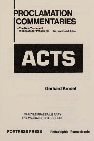 Cover of Acts