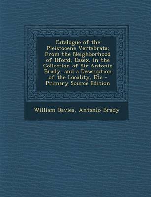 Book cover for Catalogue of the Pleistocene Vertebrata