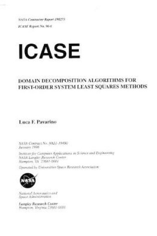 Cover of Domain Decomposition Algorithms for First-Order System Least Squares Methods