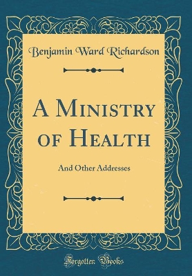 Book cover for A Ministry of Health