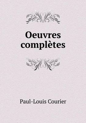 Book cover for Oeuvres complètes