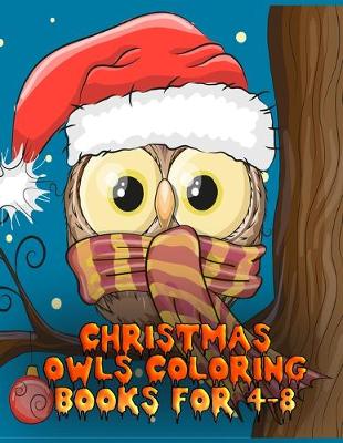 Book cover for christmas owls coloring books for 4-8