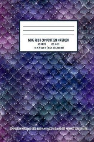Cover of Blue Lavender Mermaid Scale Sparkle Composition Notebook
