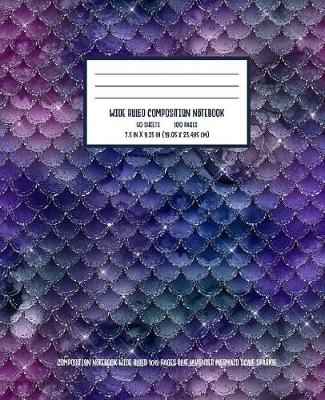 Book cover for Blue Lavender Mermaid Scale Sparkle Composition Notebook