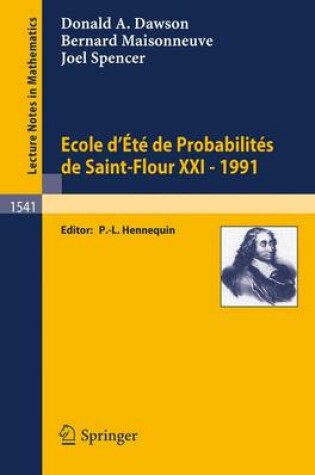 Cover of Ecole d'Ete de Probabilites de Saint-Flour XXI - 1991