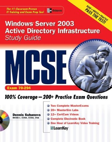 Cover of MCSE Windows Server 2003 Active Directory Infrastructure Study Guide (Exam 70-294) with Windows (R) Server 2003 180-Day Trial Software