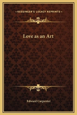 Book cover for Love as an Art