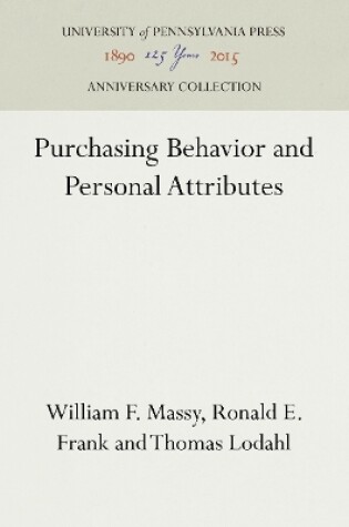 Cover of Purchasing Behavior and Personal Attributes