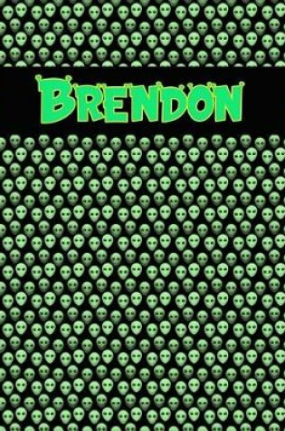 Cover of 120 Page Handwriting Practice Book with Green Alien Cover Brendon