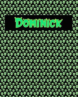 Book cover for 120 Page Handwriting Practice Book with Green Alien Cover Dominick