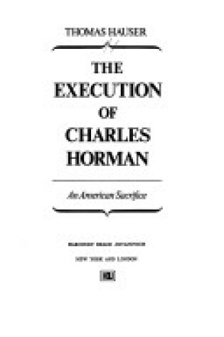 Cover of The Execution of Charles Horman
