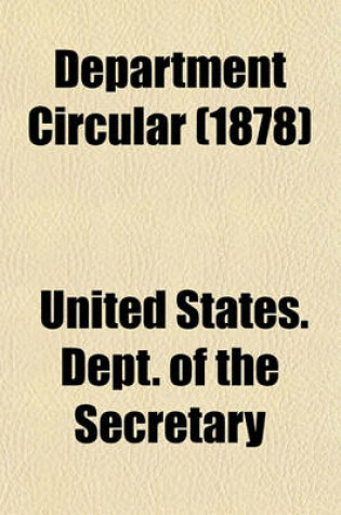 Cover of Department Circular (1878)