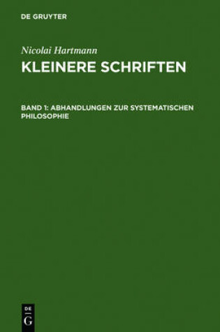 Cover of Abhandlungen Zur Systematischen Philosophie