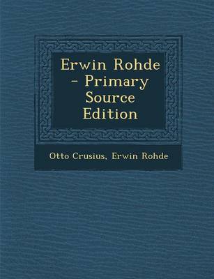 Book cover for Erwin Rohde - Primary Source Edition