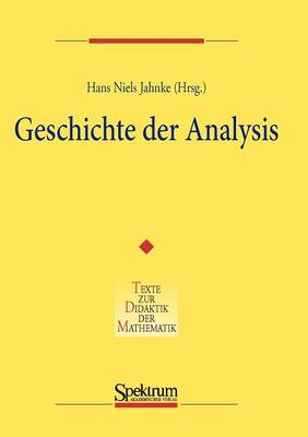 Book cover for Geschichte Der Analysis