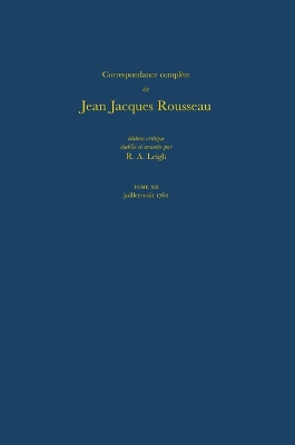 Cover of Correspondance Complete De Rousseau 12