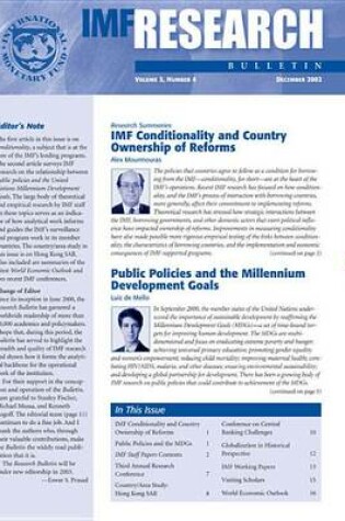 Cover of IMF Research Bulletin, December 2002