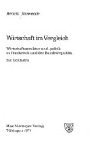 Cover of Wirtschaft Im Vergleich