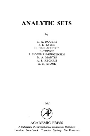 Cover of Analytic Sets