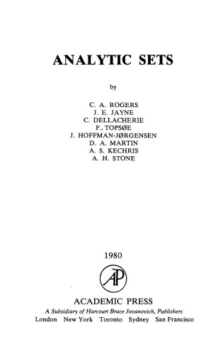 Book cover for Analytic Sets