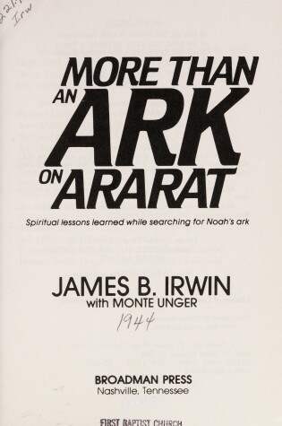 Cover of More Than an Ark on Ararat