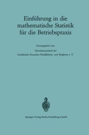 Cover of Einführung in die mathematische Statistik für die Betriebspraxis