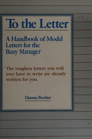 Cover of To the Letter