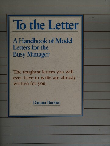 Book cover for To the Letter