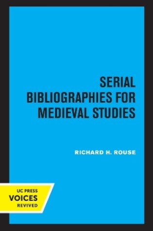 Cover of Serial Bibliographies for Medieval Studies