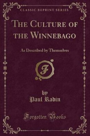 Cover of The Culture of the Winnebago