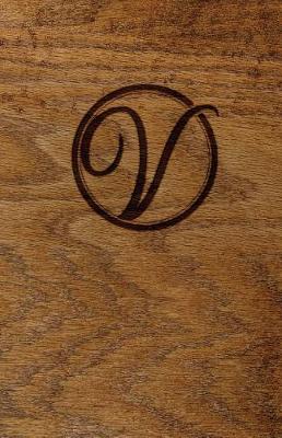Book cover for Wood Burned Monogram Creative Journal - V