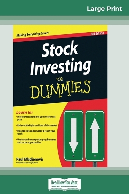 Book cover for Stock Investing for Dummies(R) (16pt Large Print Edition)